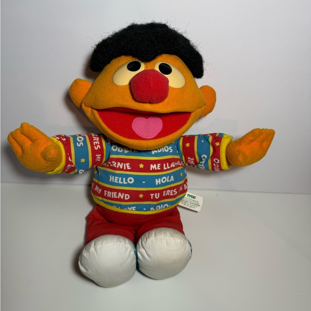 Vintage Sesame Street Bilingual Ernie English/Spanish 16” Tyco Plush 1995 - Picture 6 of 8